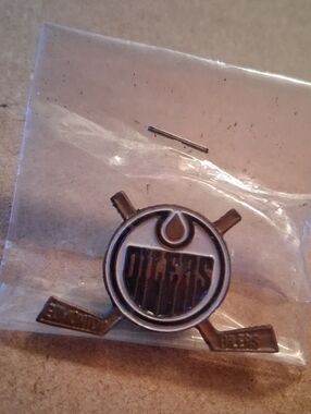 Edmonton Oilers Hockey Pin - Blue & Orange